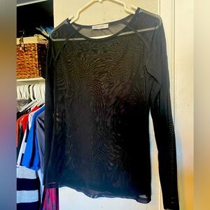 Sheer Black Long-sleeve Top